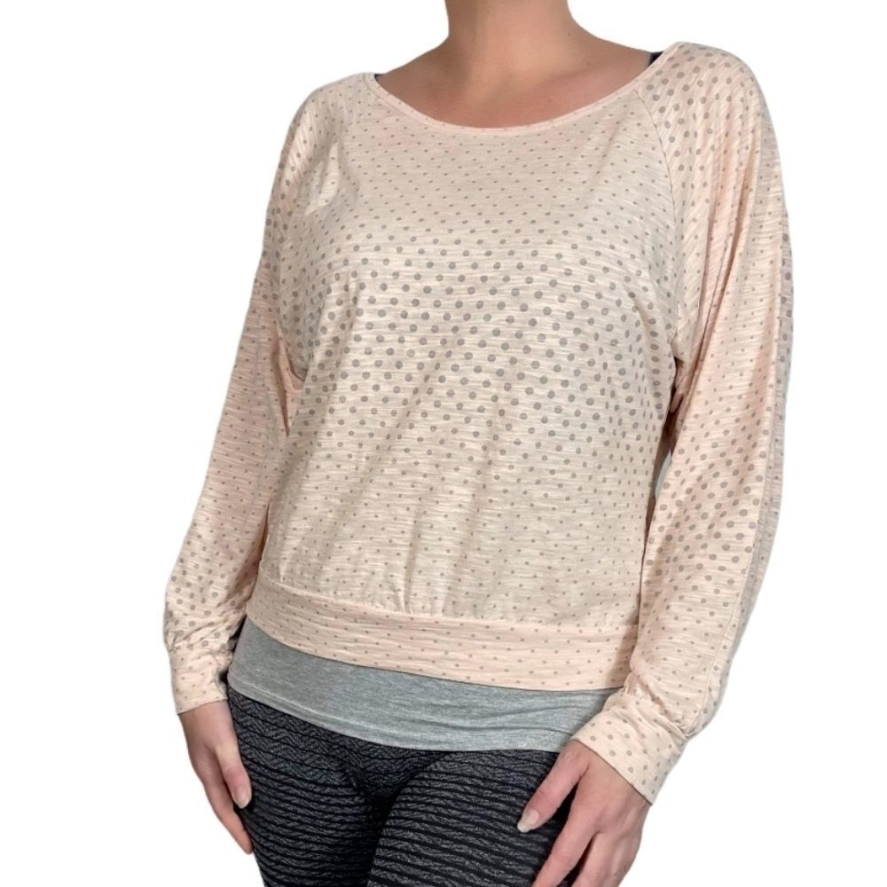 Curious Gypsy Pink and Gray Polka Dot Shirt